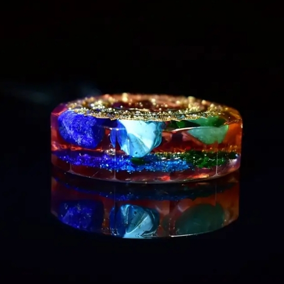 OM 🕉 Organite Chakra Energy Keychain Bag 👜🎒 Charm ~ Protect Purify Reiki - Picture 10 of 12